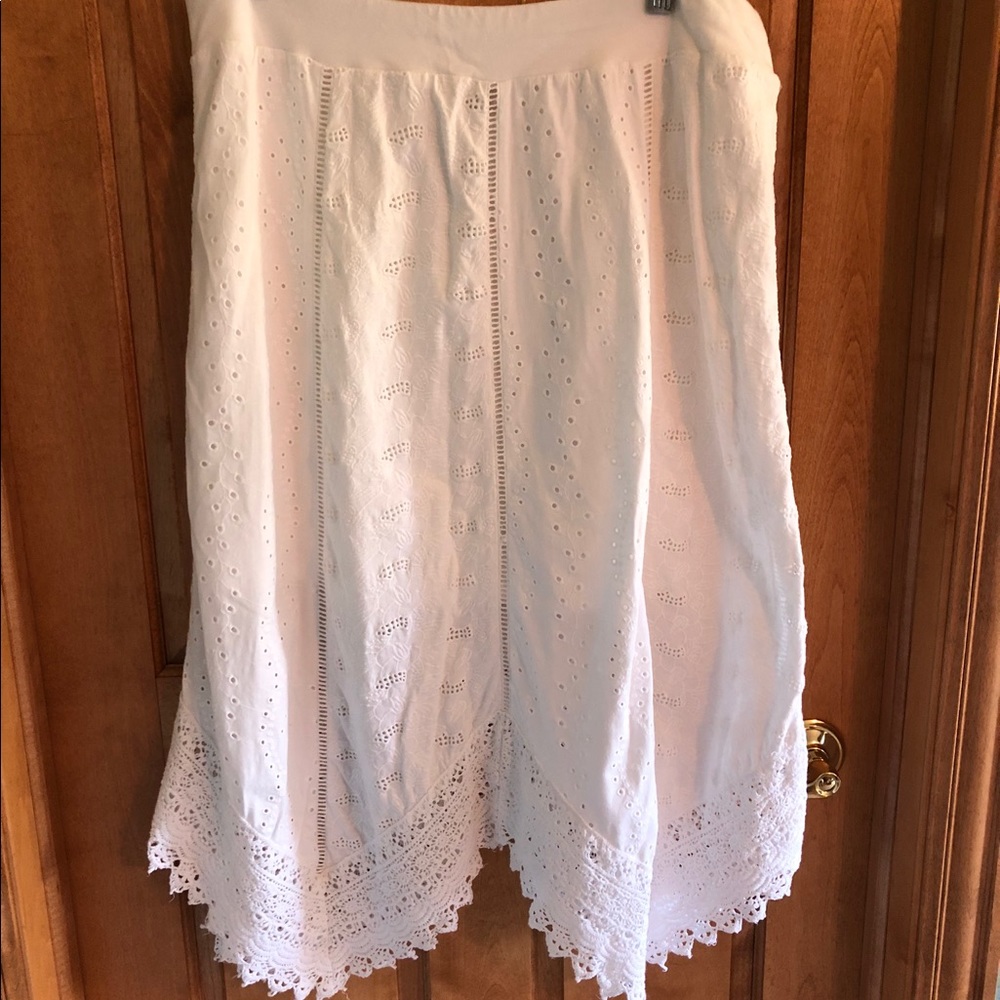 Chico's white eyelet lace skirt Chico's 2 petite